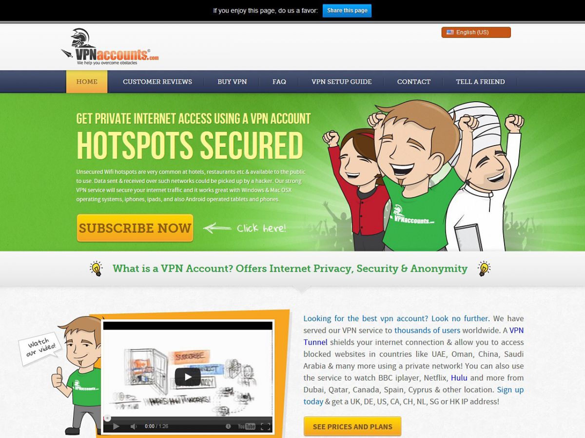 VPNaccounts.com Review Screenshot